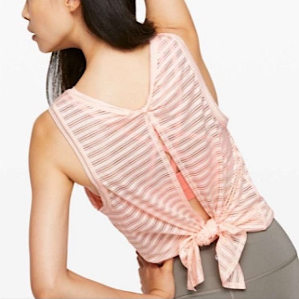 NWOT Lululemon Striped Tie Back Meet Halfway Tank